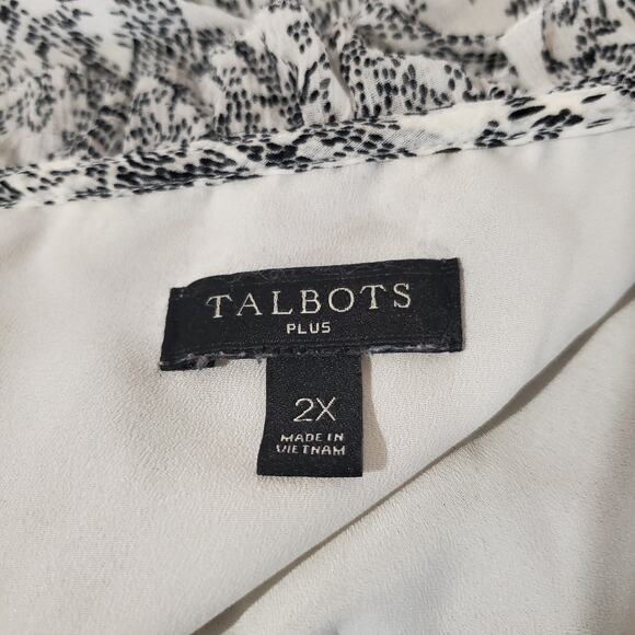 Talbots Paisley Tie Keyhole Neck Peasant Blouse Womens Plus Size 2X Cottage Top - Picture 6 of 8